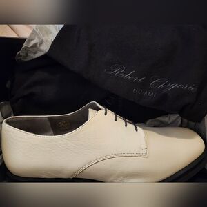 NIB Robert Clergerie GIAN Off White Leather Oxford Mens Dress Shoe 9.5